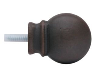 Petite Modern Ball Finial With Plug - 777 Rust